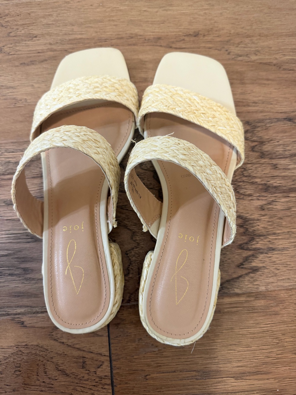 Joie Woven Double-Strap Slide Sandal - Cream